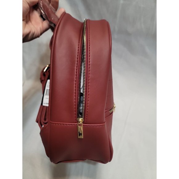 London Fog Collection ISA Embossed Signature Backpack Ruby Red NWT - Picture 5 of 8